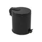 GörSeç Siyah 20 Litre Çöp Kovası Mutfak Çelik Pedallı Metal 20 Lt Çöp Kovası Lüx Banyo 35 cm *31 cm