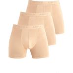 Görünmez Boxer Erkek Ten Rengi Iç Göstermeyen Boxer 3'lü Paket Pamuklu Likralı Esnek Kumaş - 2XL