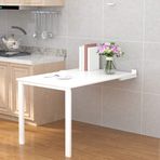 Görünmez Duvara Monte Açılır Yaprak Masa - Ev Ofis Mutfak ve Küçük Alanlar için Çok Yönlü Katlanır Masa ve Yemek Masası (90x60 cm/35.5x24 inç) Kolay Kurulum Vidaları ile