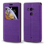 Görünmez Mıknatıslı Görüntü Pencereli PU Deri Kapak Kılıf HTC U11 Plus ile Uyumlu, Akıllı Ekranlı Koruyucu Telefon Kılıfı