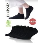 Görünmez Yazlık Çorap Kadın ve Erkek Çorap Terletmeyen Bambu Sneaker Çorap - Siyah - 35 - 40