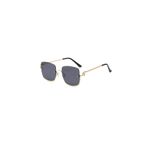 Gorven Siyah Degrade Cam Köşeli Metal Çerçeve Unisex UV400 Vintage Retro Güneş Gözlüğü