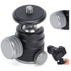 Goshyda 360 Derece Mini Top Başlık, Flaş Yuvası Montaj Adaptörü, 1/4 İnç Tripod Vida Başı, DSLR Kamera İçin, Panoramik Çekim için