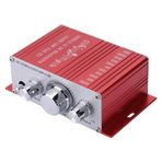 Goshyda Araç amplifikatörü, HiFi Audio müzik CD DVD MP3 FM oynatıcı mini dijital araç amplifikatörü (kırmızı)