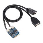 Goshyda M.2 NGFF USB Yükseltici Kart, M.2 NGFF USB Yükseltici Kart ANAHTAR A-E Çift Bağlantı Noktalı USB 2.0 Arayüz Genişletme Kartı Kablo Adaptörü PC Dizüstü Bilgisayar için Uzun Hizmet Ömrü
