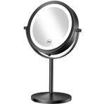 Gospire Işıklı Makyaj Aynası, 1X/10X Büyüteçli LED Makyaj Aynası, 7 inç Ayaklı Kozmetik Ayna Pille Çalışan Akülü Taşınabilir Tıraş Aynası Banyo Yatak Odası için