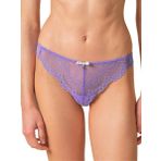 Gossard Superboost Dantel Tanga Külot Orta Bel Yarı Şeffaf Külot Kısa İç Çamaşırı, Mor Hebe, Large, Mor Hebe, L