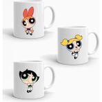 Gossip Team 3'lü Powerpuff Girls Baskılı Kupa Bardak - Beyaz