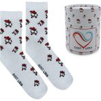 GOST LİRİA Chicken Socks – Desenli Unisex Soket Çorap - 36 - 40 - Beyaz