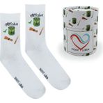 GOST LİRİA Macha Socks – Desenli Unisex Soket Çorap - 36 - 40 - Beyaz