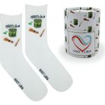 GOST LİRİA Macha Socks – Desenli Unisex Soket Çorap - 36 - 40 - Ekru