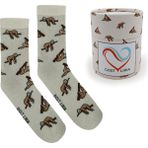 GOST LİRİA Sloth Socks – Desenli Unisex Soket Çorap - 41 - 44 - Ekru