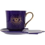 Gösterildiği Gibi 1 Takım Fincan Kahve Kupa Seramik Göz Bardak Kupalar Çay Evil Porselen Espresso Türk Tabakları Göz Koruma Godamulet Lattemulled (Yurt Dışından) - 1 Adet - Renkli - 1 lt
