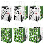 GOTFUN 10 adet kağıt torba, futbol hediye torbası, kulplu kağıt torba, futbol temalı, doğum günü kutlaması, futbol, güzel çanta, tekrar kullanılabilir şekerleme torbası, futbol, parti, çocuk doğum günü için