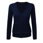 Gothden Kadın Basic örgü ceket Spring Button Down örgü hırka, Navy, 3XL