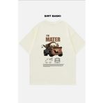 Gothicas Y2k Sırt Baskı Bej Unisex I'm Mater Car T-Shirt Streetwear Oversize Unisex T-shirt
