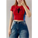 Gothicas Y2k Spider-man Symbol Yumuşak Streetwear Outdoor Crop T-shirt SummerSeasons