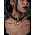 Gotik Choker Kolye Kadın | Kilit Detaylı Punk Boyunluk | Alternatif Tarz Yaka Kolyesi | Gothic Stil Parti ve Cosplay Aksesuarı GTK5