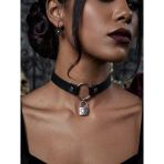 Gotik Choker Kolye Kadın | Kilit Detaylı Punk Boyunluk | Alternatif Tarz Yaka Kolyesi | Gothic Stil Parti Ve Cosplay Aksesuarı