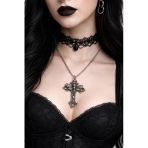 Gotik Haç Figürlü Gümüş Renk Metal Kolye Unisex Yetişkin 60 Cm Zincir