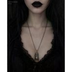 Gotik Kafatası Ve Kanat Figürlü Metal Kolye Unisex Gümüş Renk