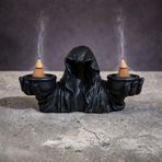 Gotik Kapüşonlu Tütsülük Beton – Grim Reaper Tarzı Dekoratif Tütsü Tutucu, Siyah & Beyaz Renk Seçenekli, Korku Temalı Ev Dekoru (SİYAH)
