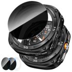 Goton Samsung Galaxy Watch Ultra Ekran Koruyucu 47 mm için Sağlam Çerçeve Kılıf - Yumuşak TPU Tampon Yüz Kapağı + Galaxy Watch 7 Ultra 47 mm Aksesuarlar için 2 Temperli Cam Film