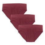 GOTS Sertifikalı Organik Pamuk Erkek Çocuk Slip Külot (3, Bordo, 116)