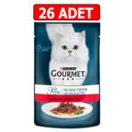 Gourmet 26x85 gr Perle Izgara Sığır Yaş Kedi Maması Konserve