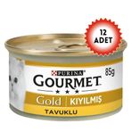 Gourmet Gold 12 x 85 gr Kıyılmış Tavuk Etli Yaş Kedi Maması