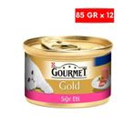 Gourmet Gold 12x85 gr Kıyılmış Sığır Etli Kedi Konservesi