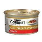 Gourmet Gold 12x85 gr Parça Etli Sığır Etli Kedi Konservesi