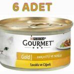 Gourmet Gold 6x85 gr Tavuk Ciğer Parça Etli Kedi Konservesi