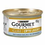 Gourmet Gold 85 gr Çifte Lezzet Okyanus Balıklı Sebzeli Yetişkin Kedi Konservesi