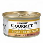 Gourmet Gold Çifte Lezzet Parça Etli Hindili Ördekli 6x85 gr Yetişkin Kedi Konservesi
