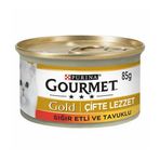 Gourmet Gold Çifte Lezzet Sığır Etli Tavuklu 24x85 gr Yetişkin Kedi Konservesi