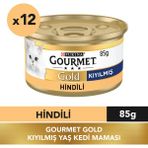 Gourmet Gold Kıyılmış Hindi Etli Yetişkin Kedi Maması 12 x 85 gr Lezzetli Hindi Tatlı