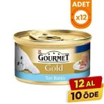 Gourmet Gold Kıyılmış Ton Balıklı Yetişkin Konserve Kedi Maması - 85 Gr 12 Adet