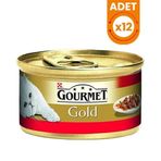 Gourmet Gold Parça Etli Sığır Etli 12x85 gr Kedi Konserve Maması