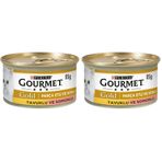 Gourmet Gold Parça Etli Somonlu & Tavuklu Yaş Kedi Maması, Yetişkin, 85 g (2 paketi)