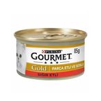 Gourmet Gold Parça Etli Soslu Sığır Etli 12x85 gr Yetişkin Kedi Konservesi