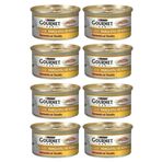 Gourmet Gold Purina Parça Etli Soslu Tavuklu Somonlu 8x85 gr Kedi Konserve Yaş Maması