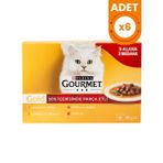 Gourmet Gold Sos İçinde Parça Etli Karışık Lezettler Yetişkin Konserve Kedi Maması - 85 Gr 12 Al 9 Öde 6 Adet