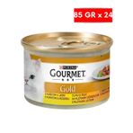 Gourmet Gold Soslu Parça Etli Tavuklu ve Ciğerli 24x85 gr Kedi Konservesi