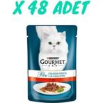 Gourmet Perle Izgara Sığır Etli Pouch Yetişkin 48x85 gr Kedi Yaş Maması