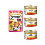 Gourmet Purina Gold Parça Sığır Etli Konserve Kedi Maması 3x85 Gr+dreamies Mix Sığır Peynirli Kedi Ödül 60gr