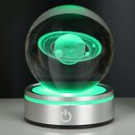 Goutangen 3D Kristal Top Saturno Modeli LED Lamba Tabanlı, Uzay Dekoru Gece Lambası Yetişkinler için Benzersiz Astronomi Evren Hediyeleri Çocuklar Öğretmen Erkek ve Kız Arkadaşa Doğum Günü Noel-3,1