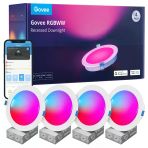 Govee Akıllı Gömme Aydınlatma 6 Perfect, Wi-Fi Bluetooth Doğrudan Bağlantılı Rgbw Led Downlight, 65 Sahne Modu, Alexa Ve Google Asistan İle Uyumlu, Bağlantı Kutusu Dahil, 1100 Lümen, 4'Lü Paket