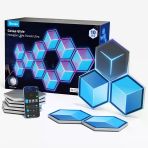 Govee Glide Hexagon Light Panel Ultra, Rgbıc 3D Duvar Işıkları Dıy Programı, 60 Sahne Ve 129 Lamp Beads, Game Light For Game Room, Xs With Alexa, 10 Pack Meteor Gray Gray