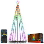 Govee Noel Koni Ağacı Işıkları, 1,82 M 316 Led Akıllı Uygulama Kontrolüne Sahip Rgbıc Peri Işıkları, 82+ Sahne Modu, Cadılar Bayramı Ve Noel İçin Ip67 Su Geçirmez Noel Ağacı Koni Şekli, Siyah